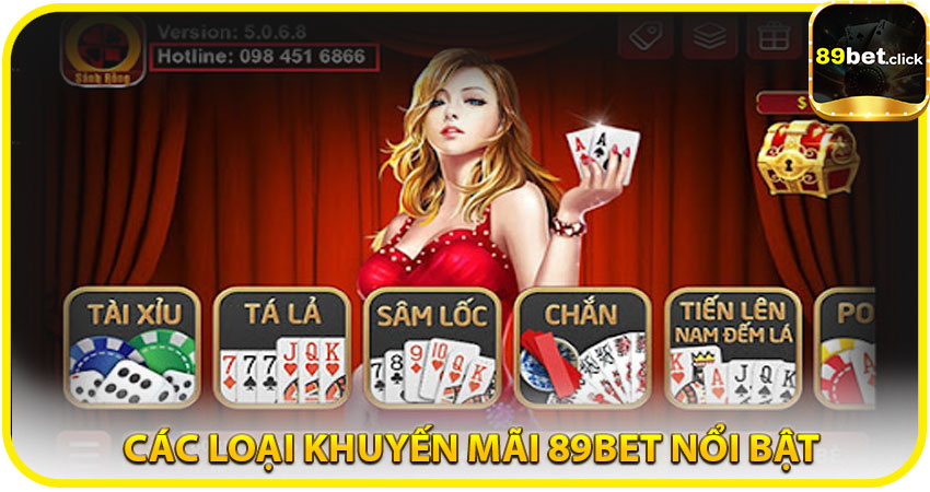 Các loại khuyến mãi 89bet nổi bật