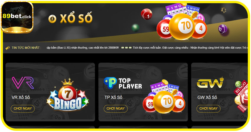 Sảnh Game Xổ Số 89BET