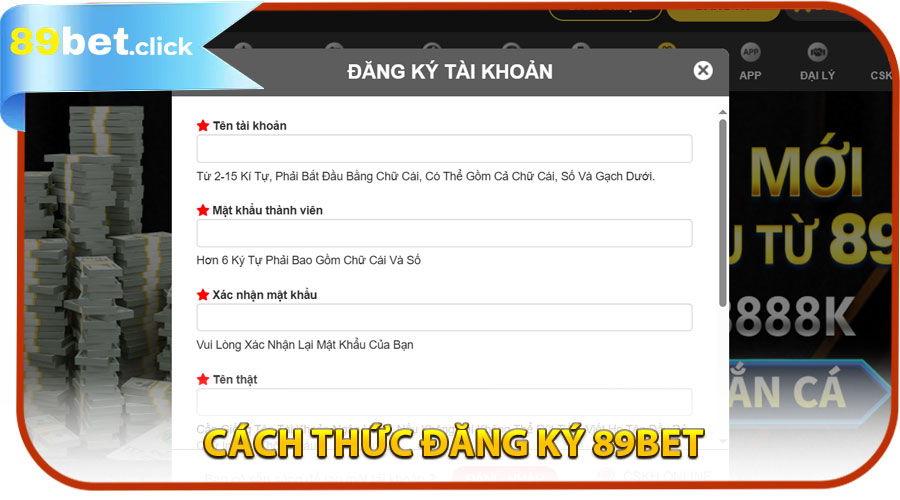 Cách Thức ĐĂNG KÝ 89BET