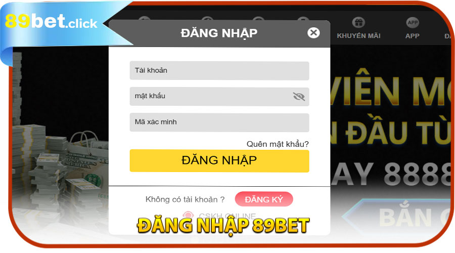 ĐĂNG NHẬP 89BET